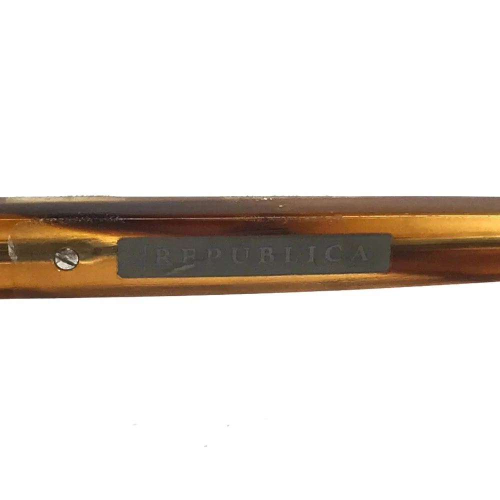 Republica Eyeglasses Frame Tribeca BD Striped Brown Horn Rectangle 55-16-140